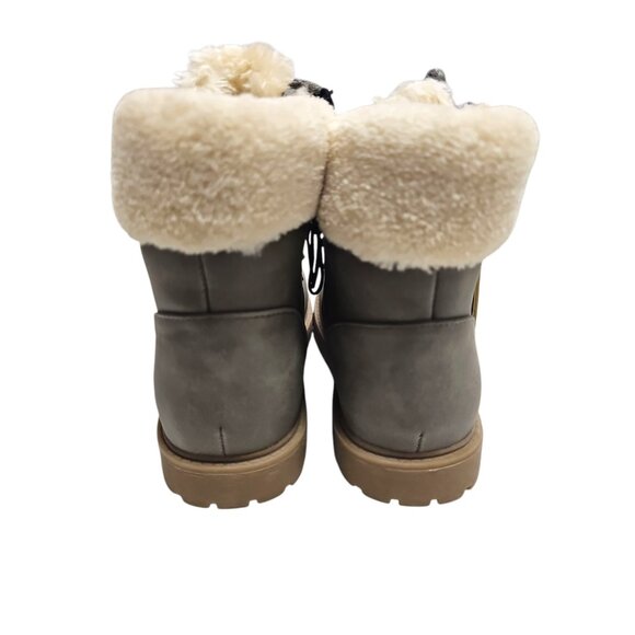 George Girls Grey Side Zipper Lace Up Boots NEW Winter Boots Size 13 - Picture 2 of 6